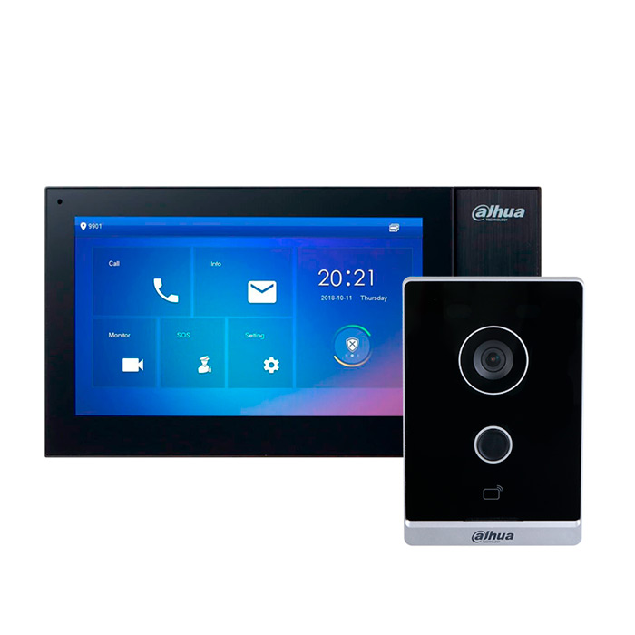 Комплект відеодомофону Dahua DHI-VTH2421FB-P+DHI-VTO2211G-WP-S2 Комплект відеодомофону Dahua DHI-VTH2421FB-P+DHI-VTO2211G-WP-S2