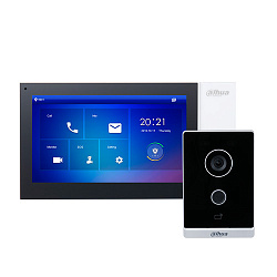 Комплект видеодомофона Dahua DHI-VTH2421FW-P + DHI-VTO2211G-WP